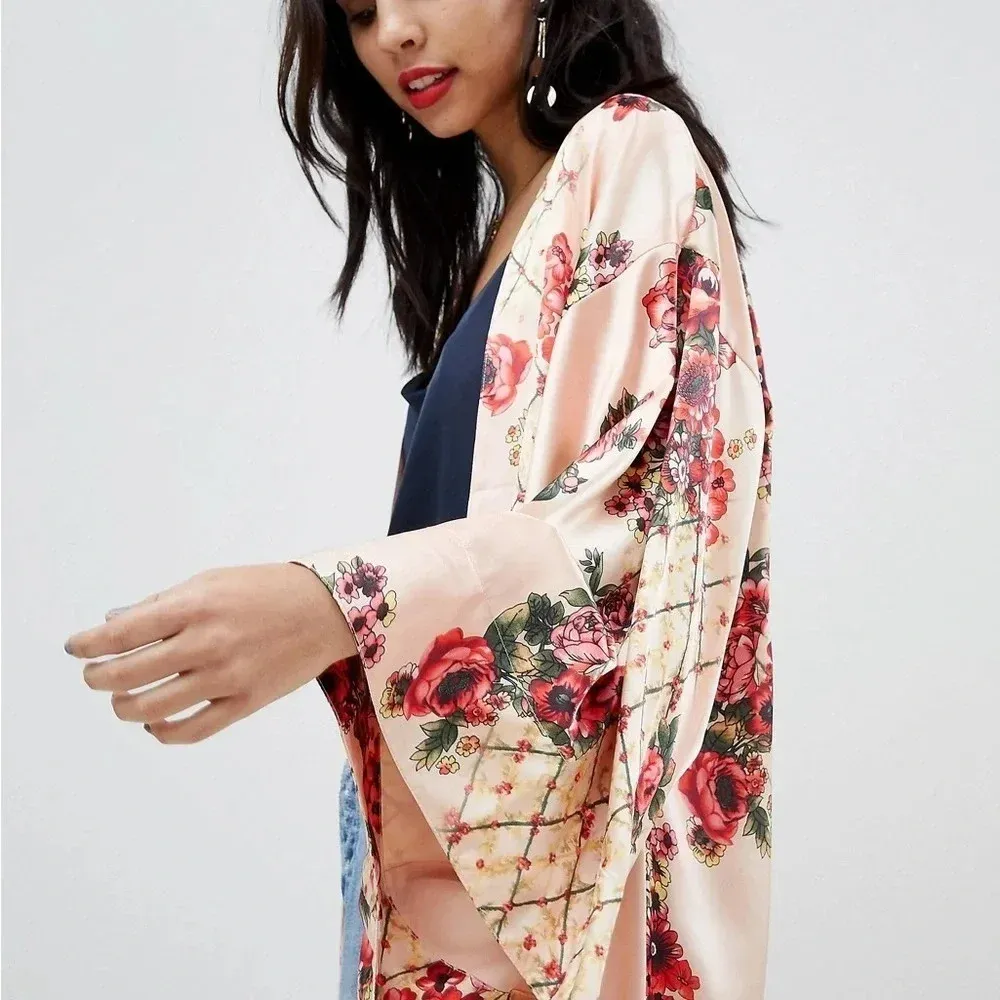 Asos Design Printed Soft‎ Kimono Size 4 - Image 12
