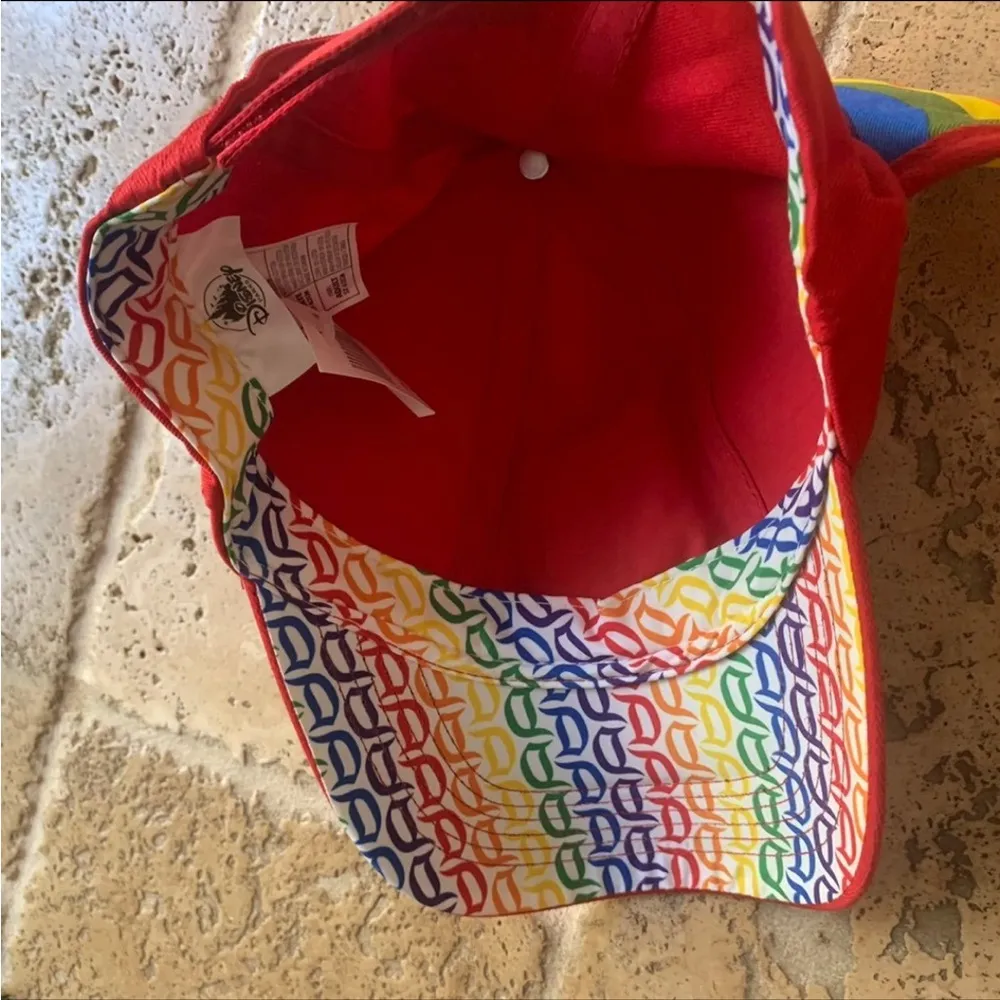 Disneyland Rainbow Pride Ball Cap Hat Mickey Ears Red - Image 6