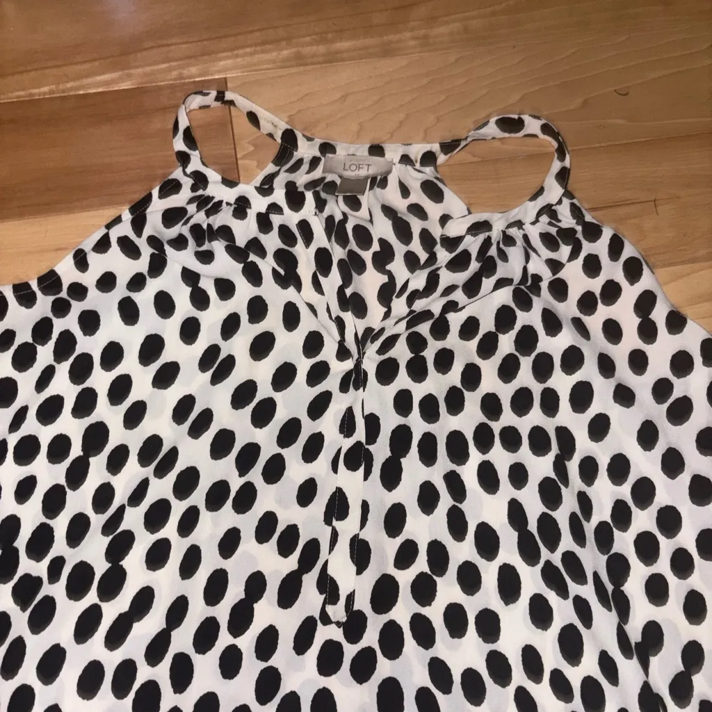 Loft  Black and White Polka Dot Women's Top - Image 3