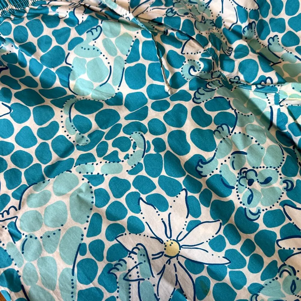 Lilly Pultizer Vintage V2K Blue TIger Floral Jungle Print Pants Size Medium - Image 4