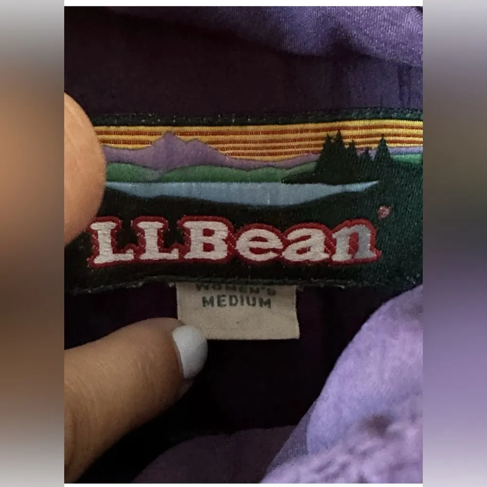 Vintage LL BEAN Lined Shell Windbreaker Jacket Purple 80s 90s Women’s M Hiking Size M - Image 5
