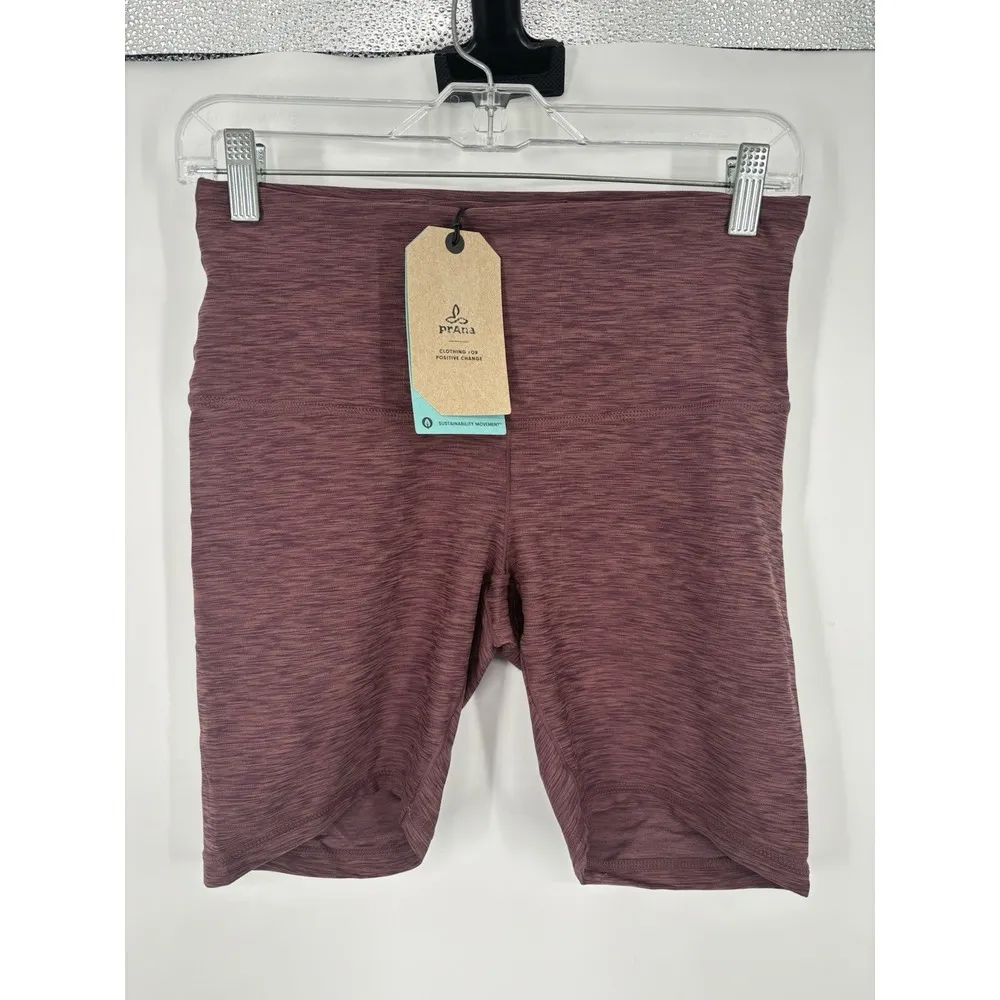 Prana Kimble Short Shorts Flannel Heather Biker Athletic Stretch Performance Med - Image 2