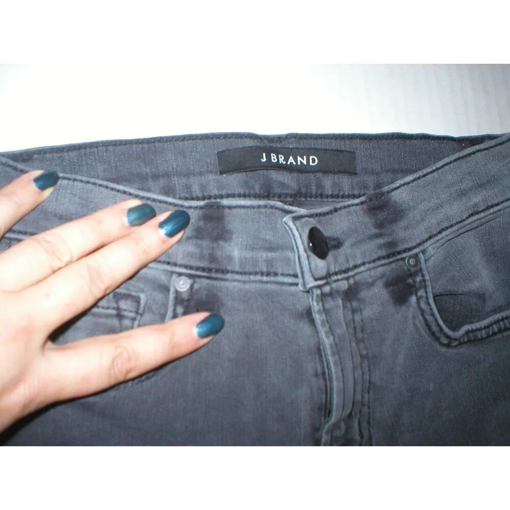 New $228 J Brand Jeans Bree Dark Gray Skinny Night Bird 24 Womens Crop High - Image 3