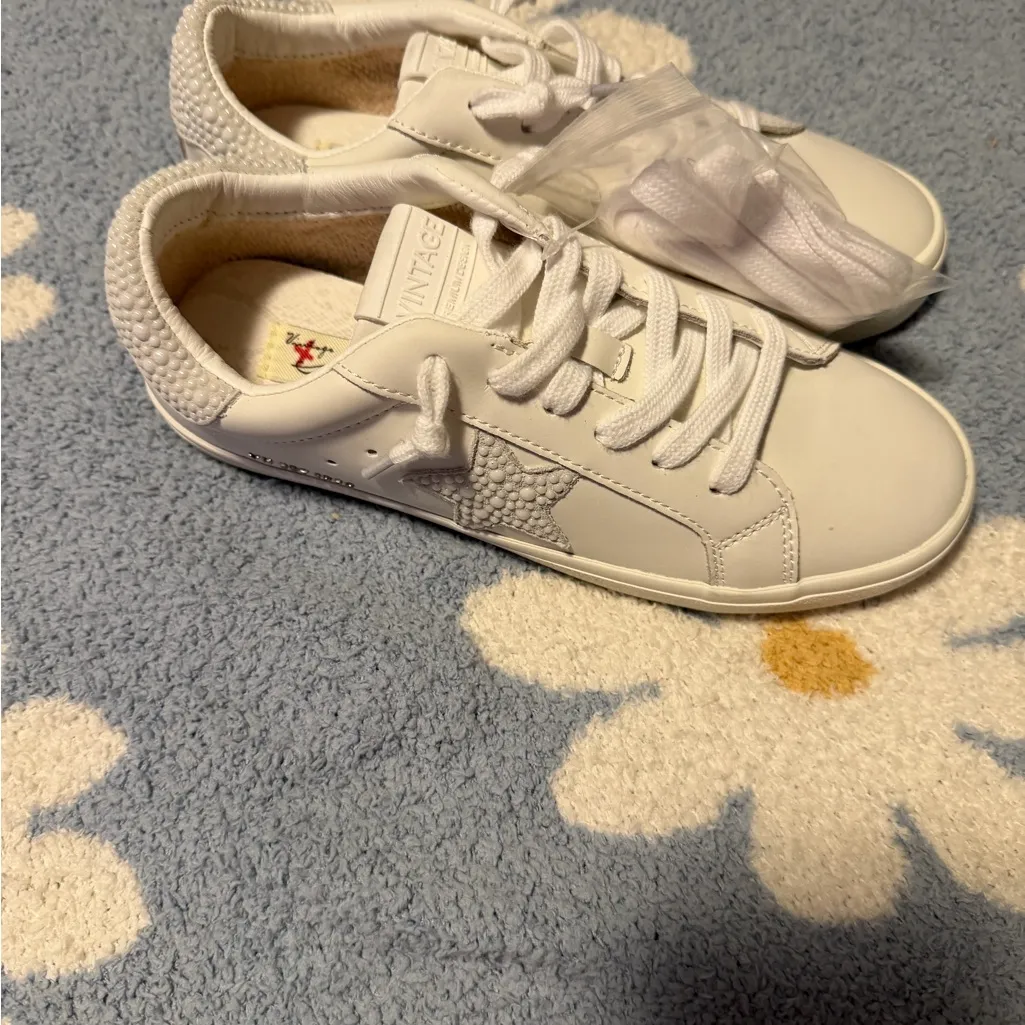 Vintage Havana White Pearl Star Sneakers - Perfect for Brides or Brides to Be - Image 2