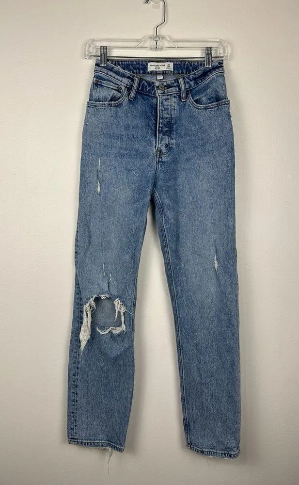 Abercrombie and Fitch Curve Love The Dad High Rise Jeans Women’s Sz 24 - Image 5