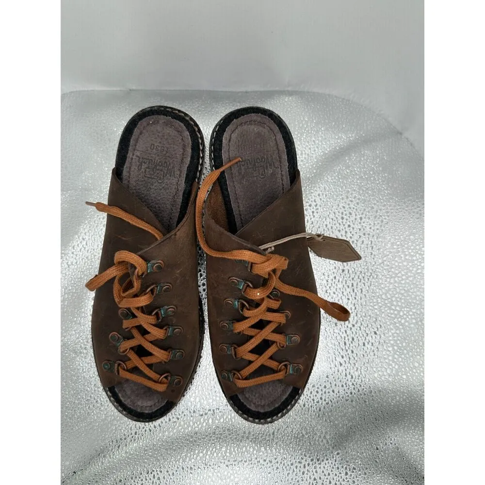 Woolrich Rockies Leather Mules Brown Shoes Lace-up Size 6.5 NWT - Image 7