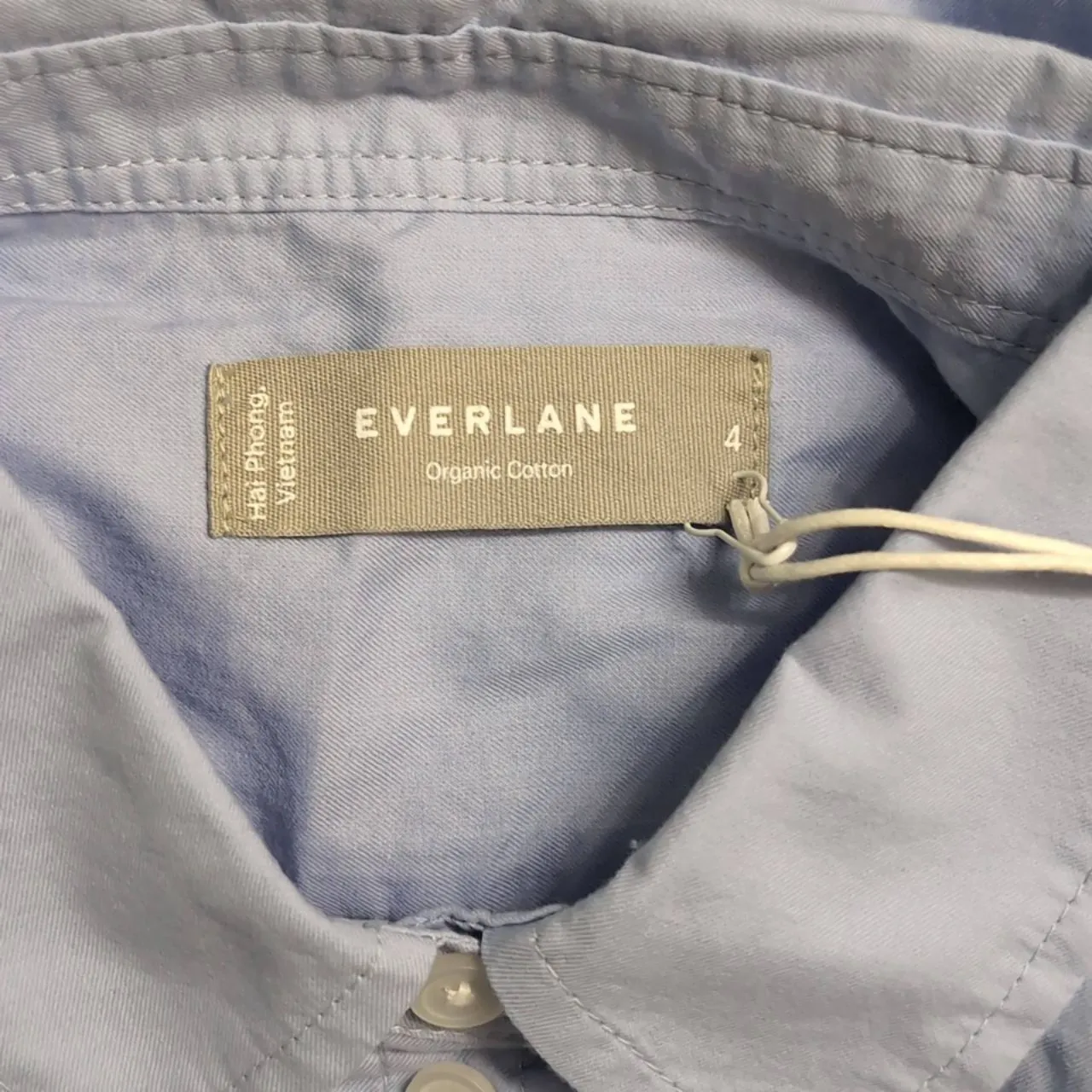 NWT EVERLANE Light Blue Collared Button Front Relaxed Button Down Shirt Cotton 4 - Image 6