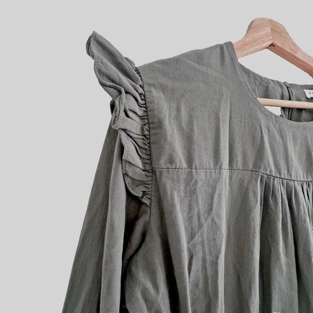 Jumpsuit Women's S Green Army Tie bohemian Front Boiler Zip Closure Coveralls M Size M - Image 15