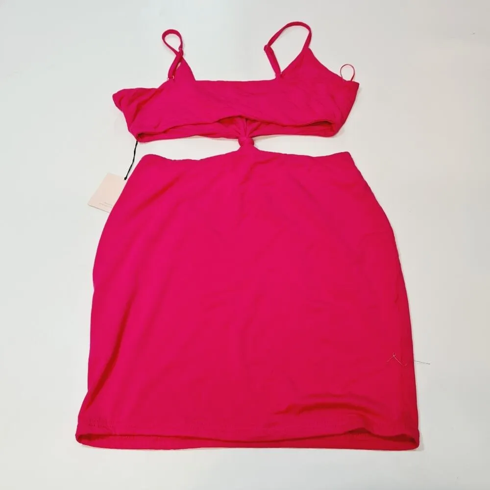 Superdown Lucia Cut Out Mini Dress in Pink Large - Image 10