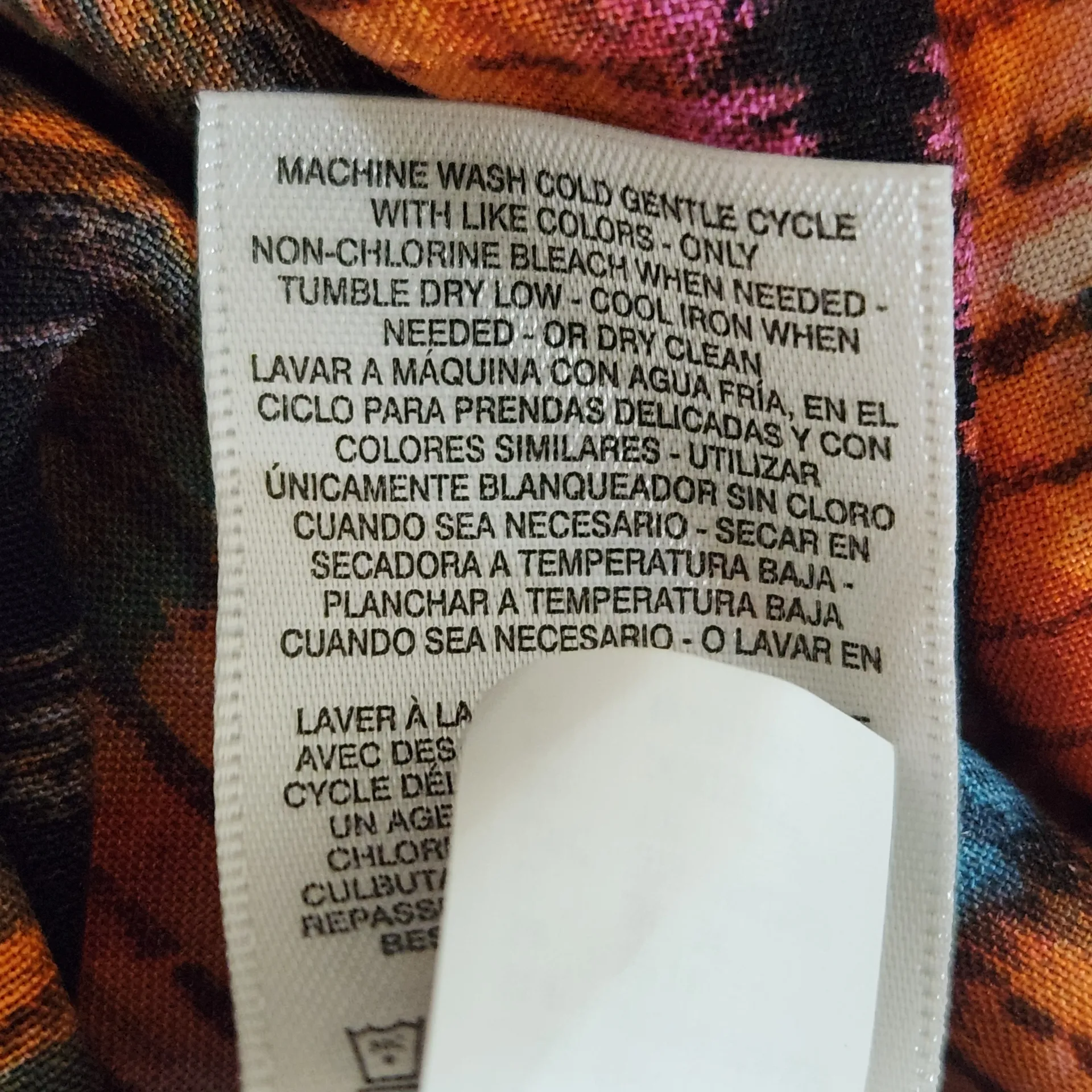 Jessica Simpson Blue and Orange Peasant Blouse with Puffy Sleeves NWT Size 1X - Image 9