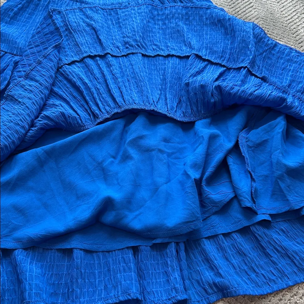 Dear John Blue Tiered Smocked Sundress Sleeveless Summer Dress Size XS - Image 9