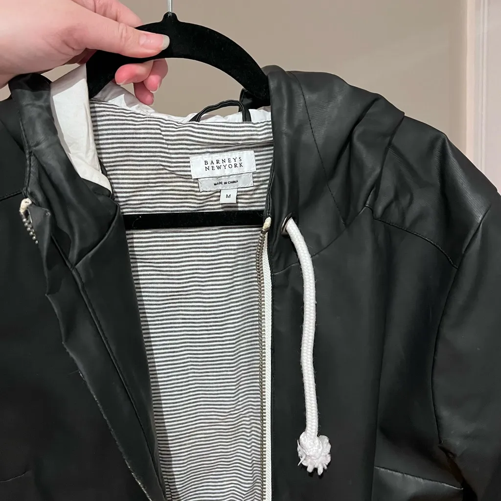 Barneys New York Black Rain Coat - Image 3