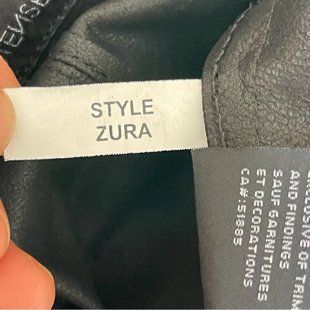 Bod & Christensen Zura Leather Jacket Women’s Size 2 Drape Front Studded Sleeves - Image 9