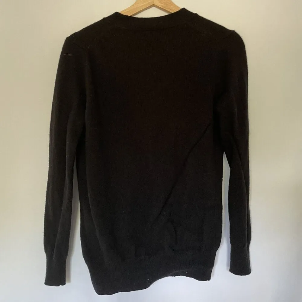 J.Crew cashmere black button down cardigan size small wool nylon soft comfort - Image 6