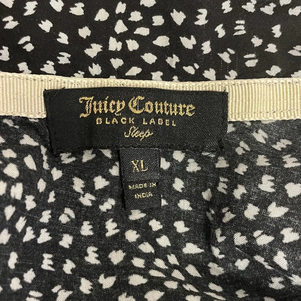 Juicy Couture Black Label Sleep Short Sleeve Black White Ruffle Size XL Top - Image 5