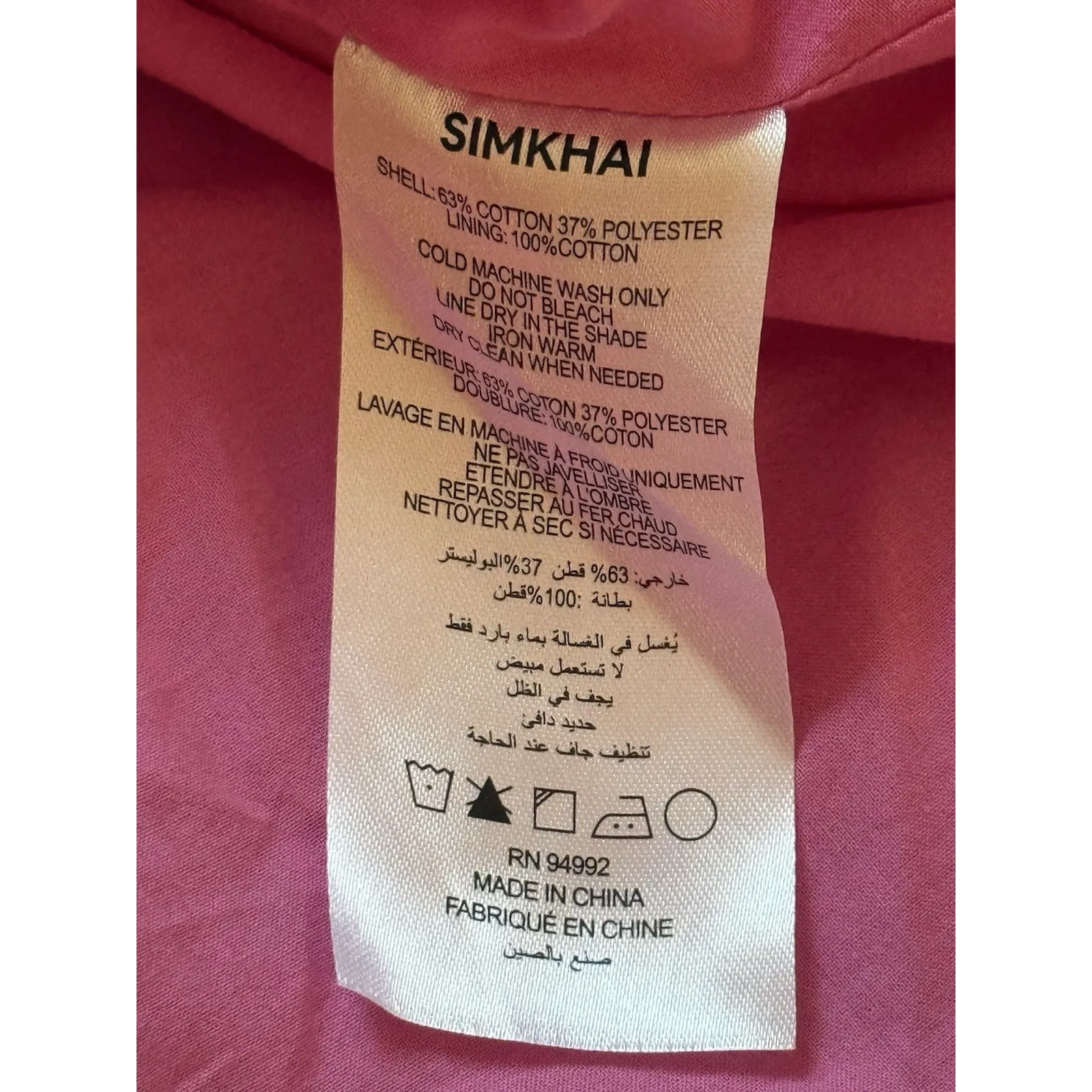 Jonathan Simkhai Kitt Mini Dress Womens 4 Pink Pleated Cotton Poplin Fit Flare - Image 6