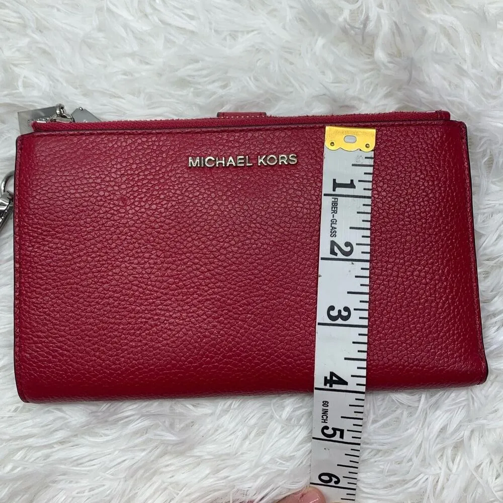 Michael Kors Red Double Pocket Phone Holder Wallet - Image 12
