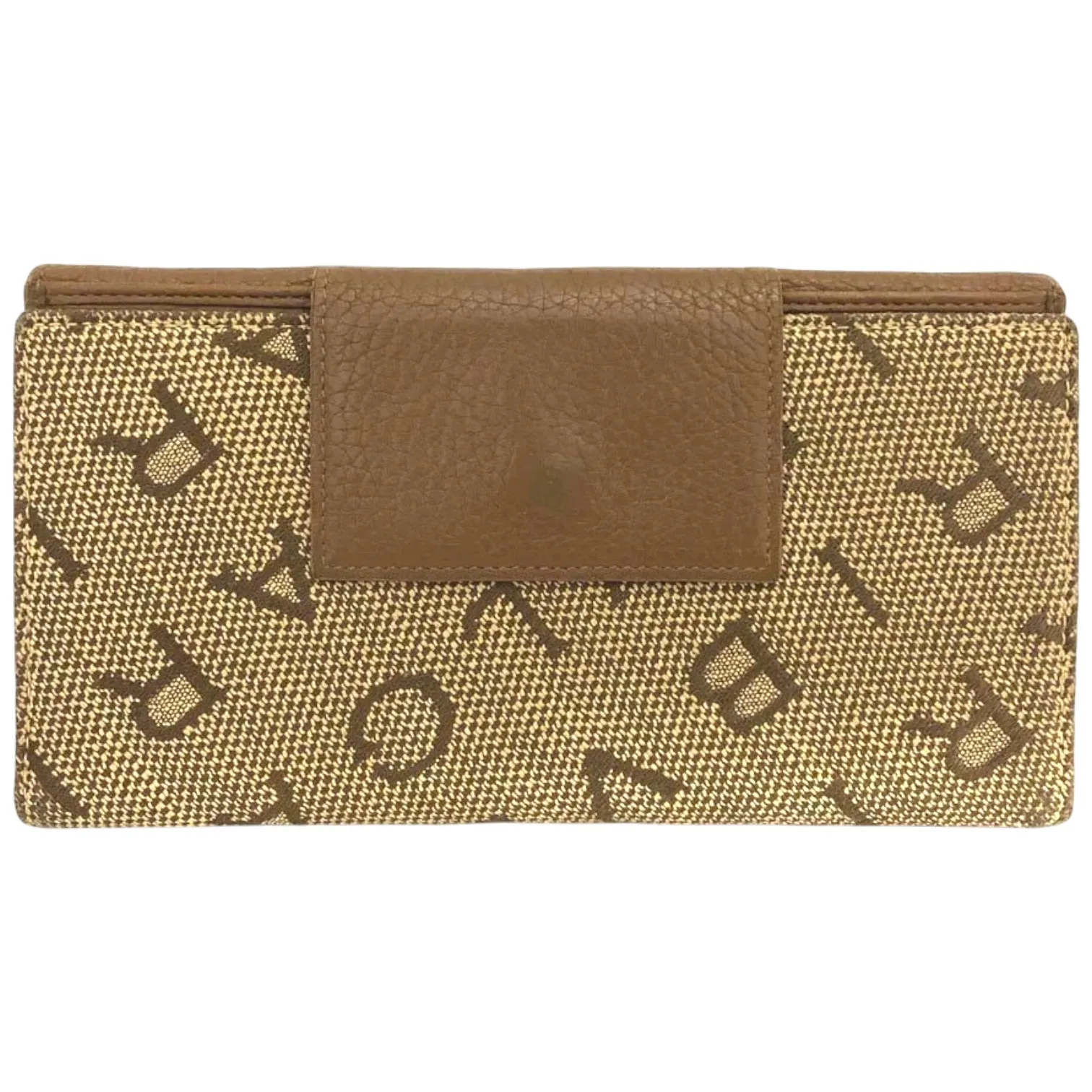 BVLGARI Logo Mania Beige Canvas Leather Long Bifold Wallet, 7.5"x4.1" - Image 2