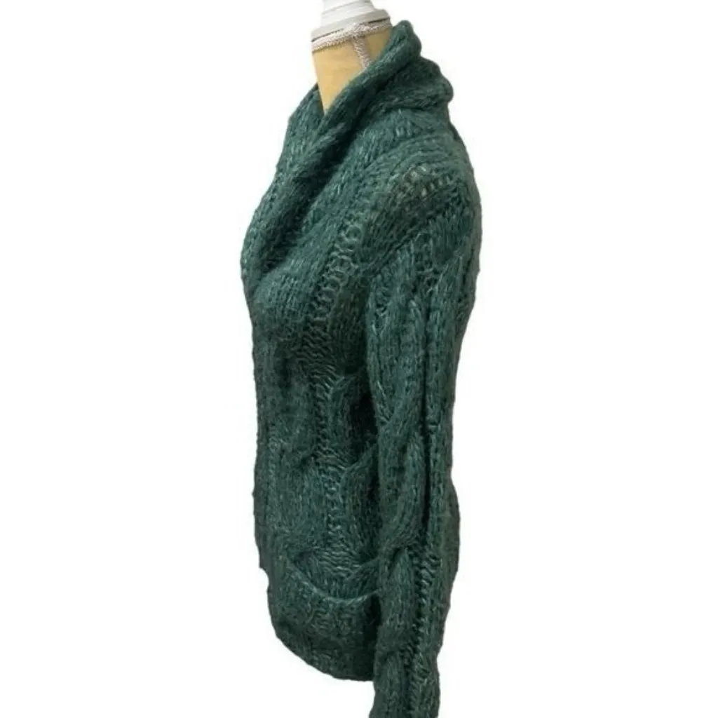 Anthropologie Sleeping on Snow Green Knit Wool Blend Zipup Jacket Cabin Cozy S - Image 8