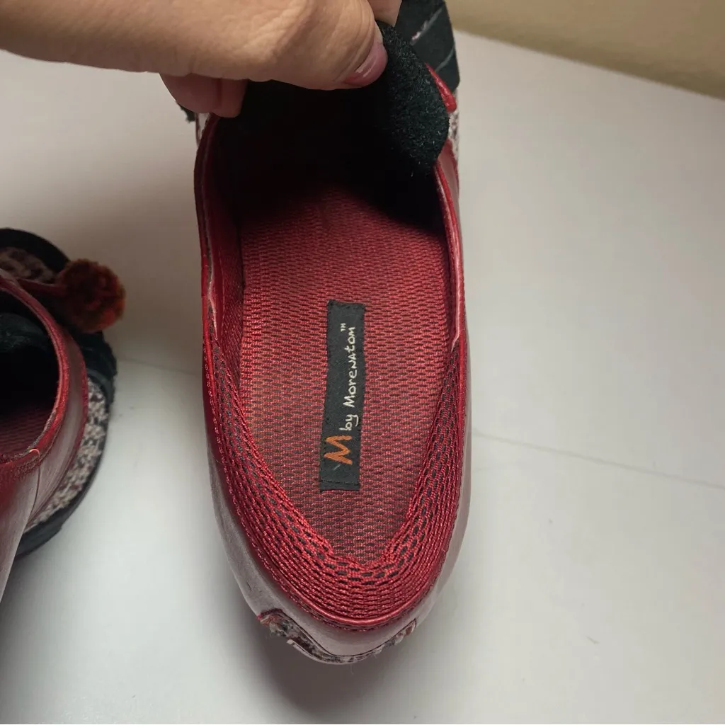M by Morenatom Ladies Pom Pom Shoes Red And Black Size 6B - Image 15
