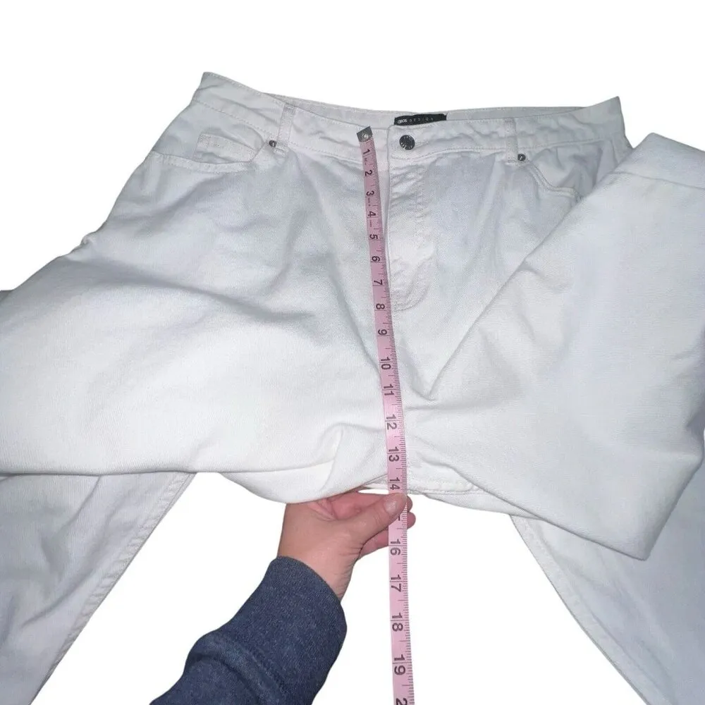 ASOS DESIGN WHITE DENIM JEANS PANT COTTON WOMEN PLUS SIZE 18 TAPERED LEG‎ SKINNY - Image 5