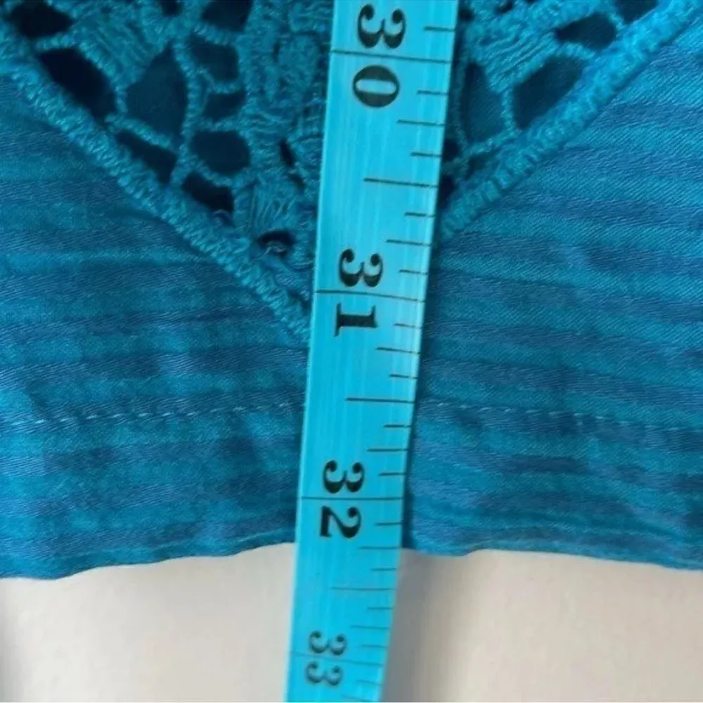 NWT Soft Surroundings Blue Nightingale Topper Open Front Eyelet Cardigan - Image 9