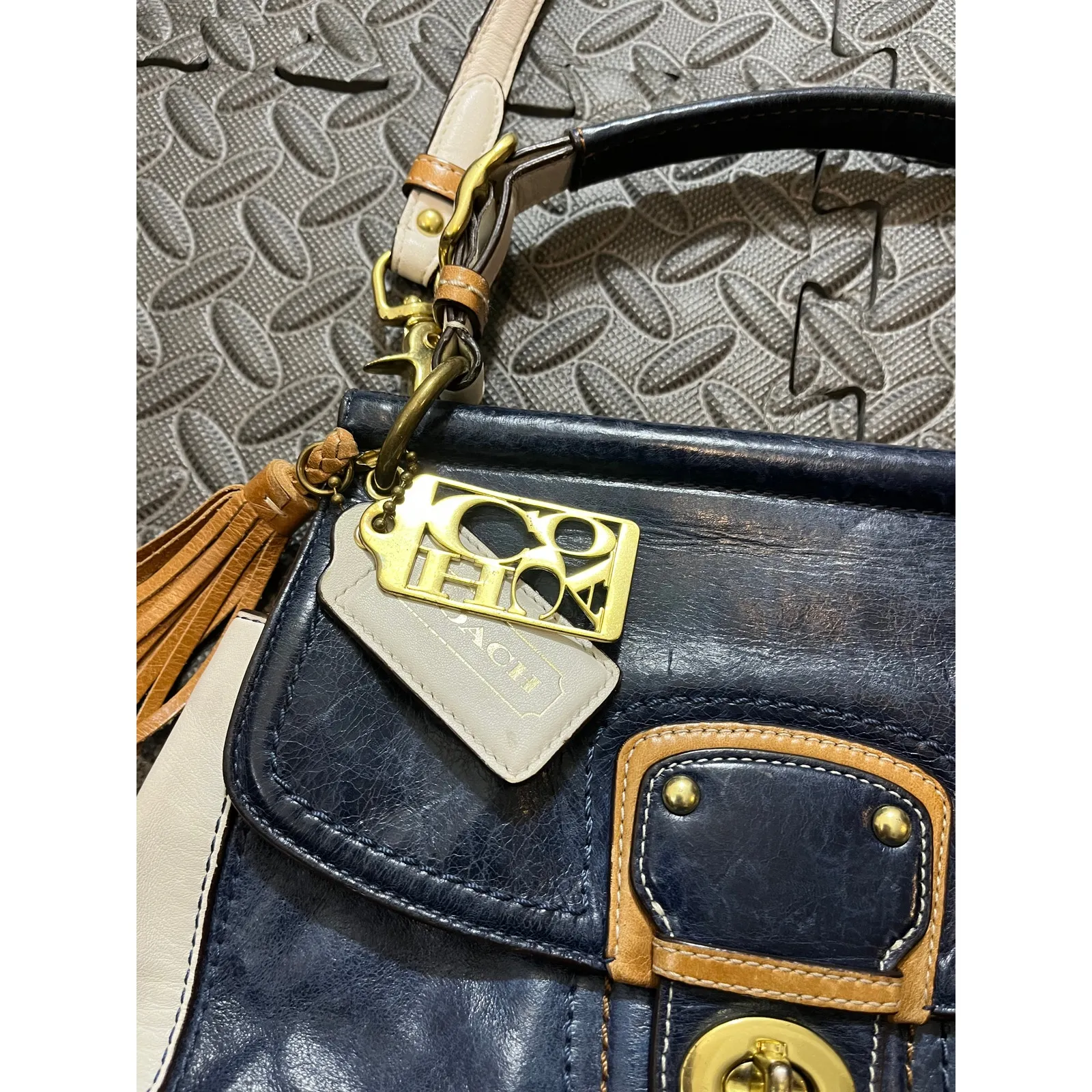 Coach Legacy Willy Colorblock‎ Blue White Leather 70th Anniversary Crossbody Bag - Image 2