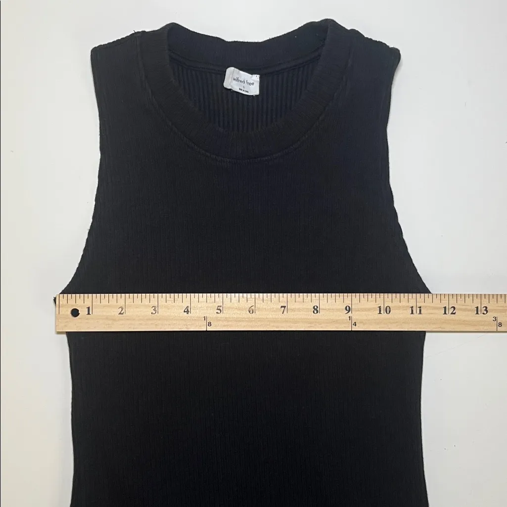 Aritzia Wilfred Free  Black Sleeveless Ribbed Sweater Dress Small - Image 6