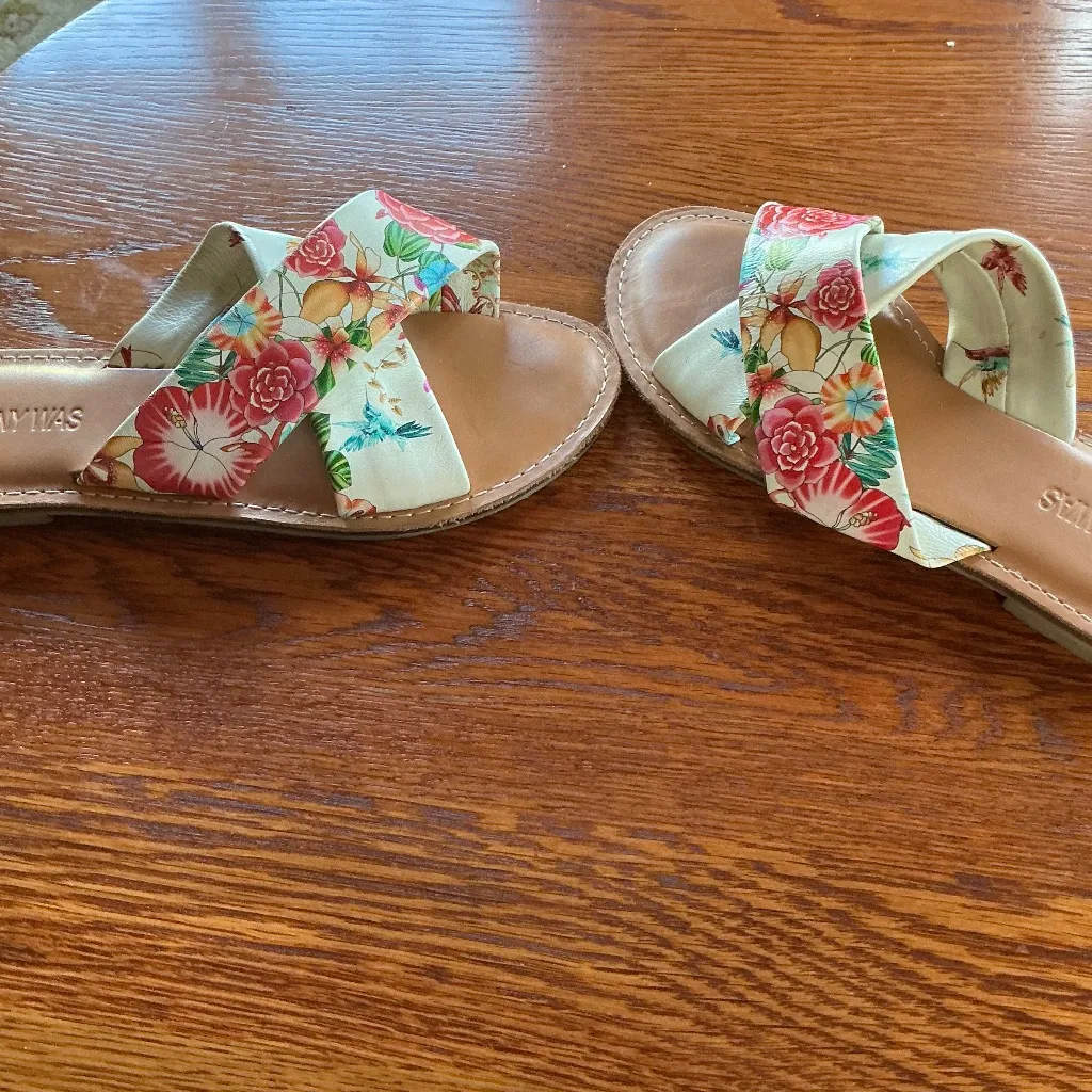 Johnny Was Andra Floral Cross Band Sandals Sz 7 EUC - Image 5