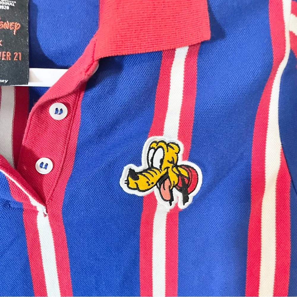 Disney  x Forever 21 Pluto embroidered crop top MED - Image 2