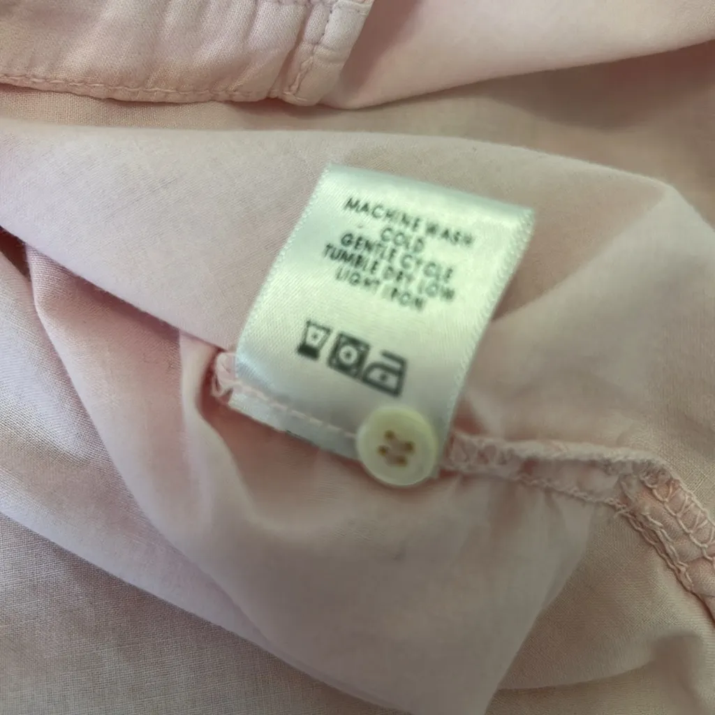 Xirena Pintuck Ruffle Trim Pink Button Down Shirt Size M - Image 8