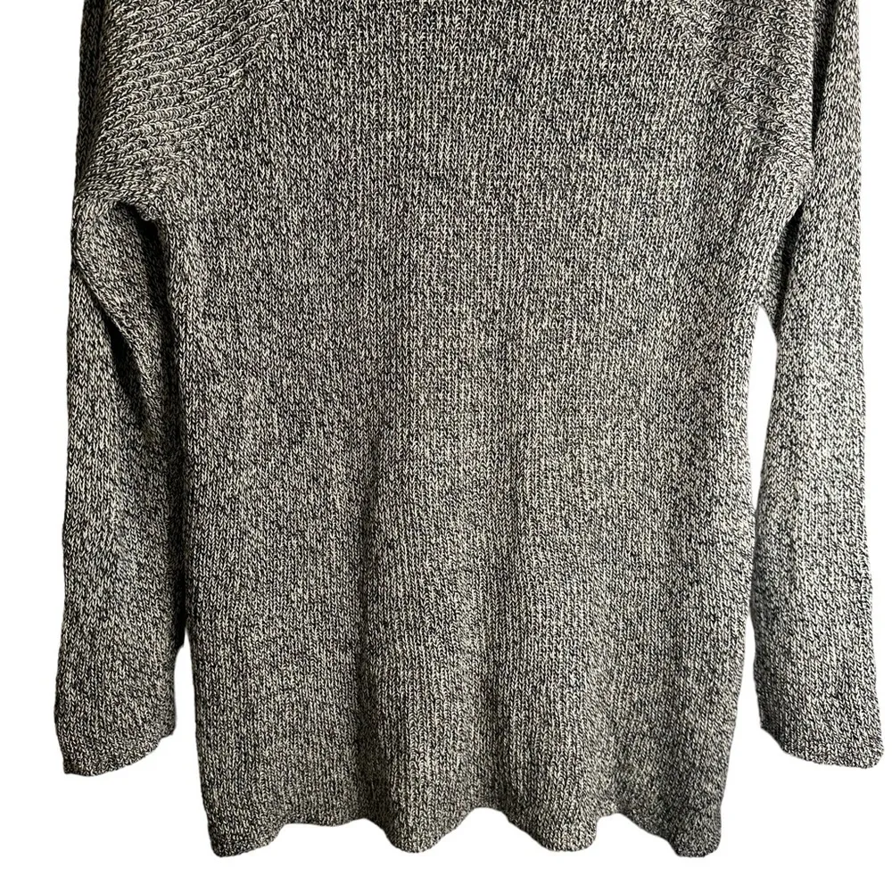 Eileen Fisher Black/Cream Marled Wool/Linen Blend Sweater‎ F4N5 Women’s Medium - Image 7