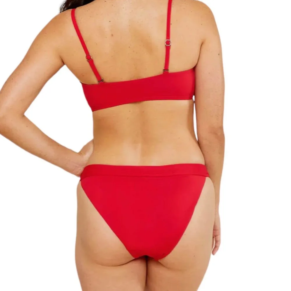 NWT Andie The Banded Cheeky Bottom Cherry Red Swim Suit Briefs Size 3XL - Image 2