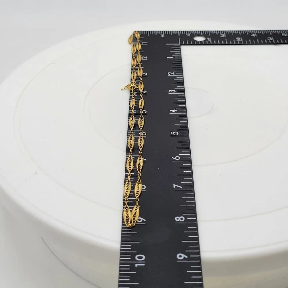 Trifari Gold Tone Filigree Link Chain Necklace Western Victorian Jewelry - Image 8