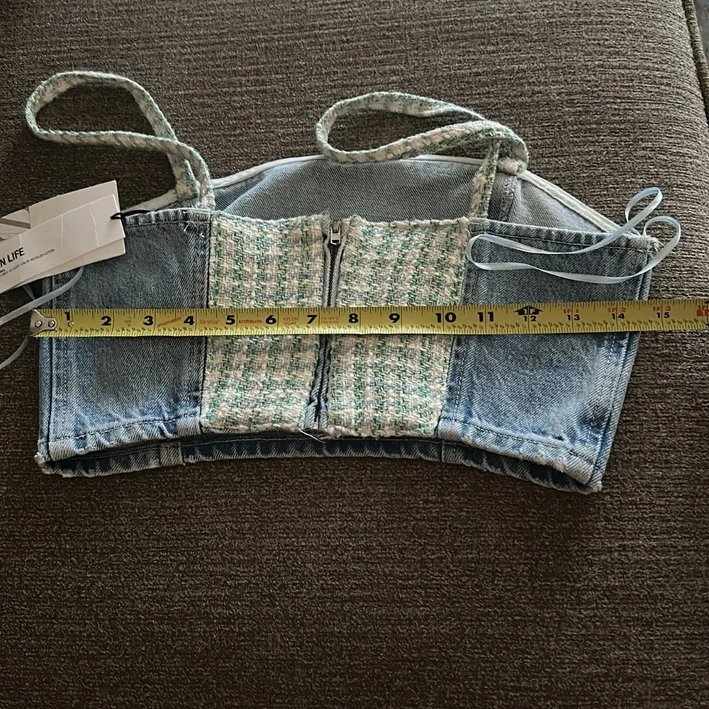 NWT Zara denim crop top small - Image 8