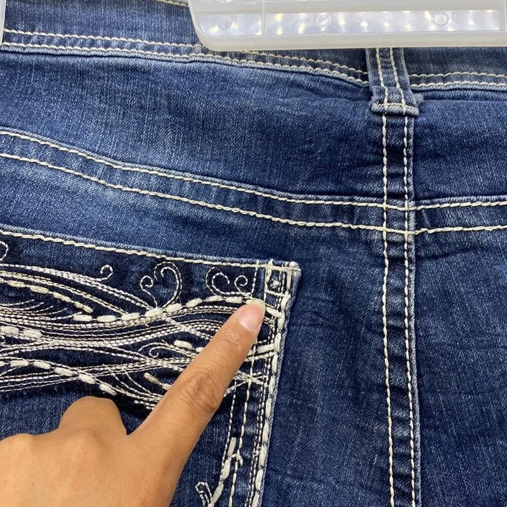 ZCOJEANS contrasting stitching embellished pockets midrise western everyday - Image 7