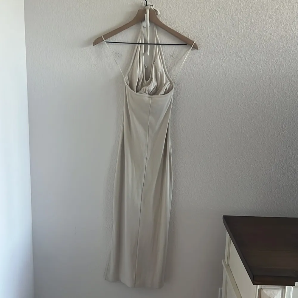 Old Navy RIbbed Halter V Neck in Wishbone Side Slits Midi Small - Image 2