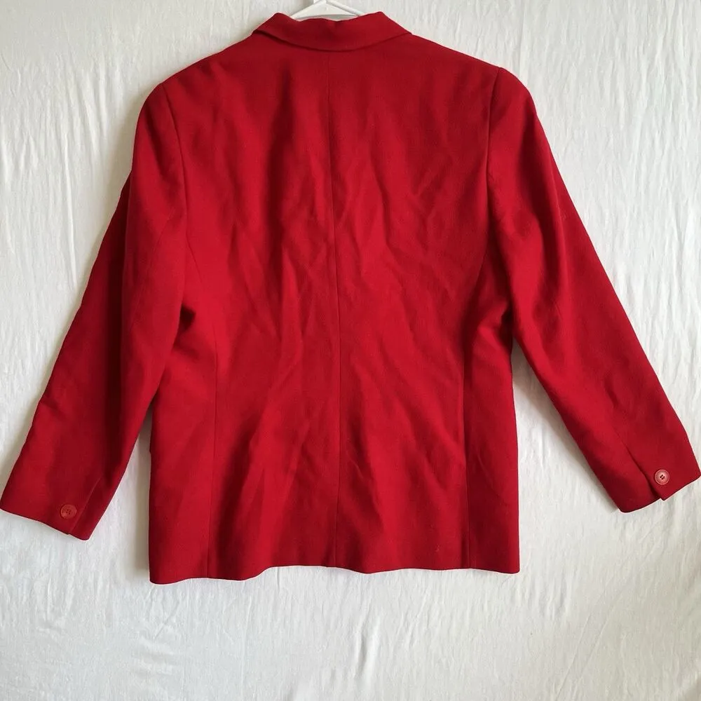 Vintage Pendleton 100% Wool Red Blazer Jacket 4 Buttons Sz 14 L Classic US Made - Image 2
