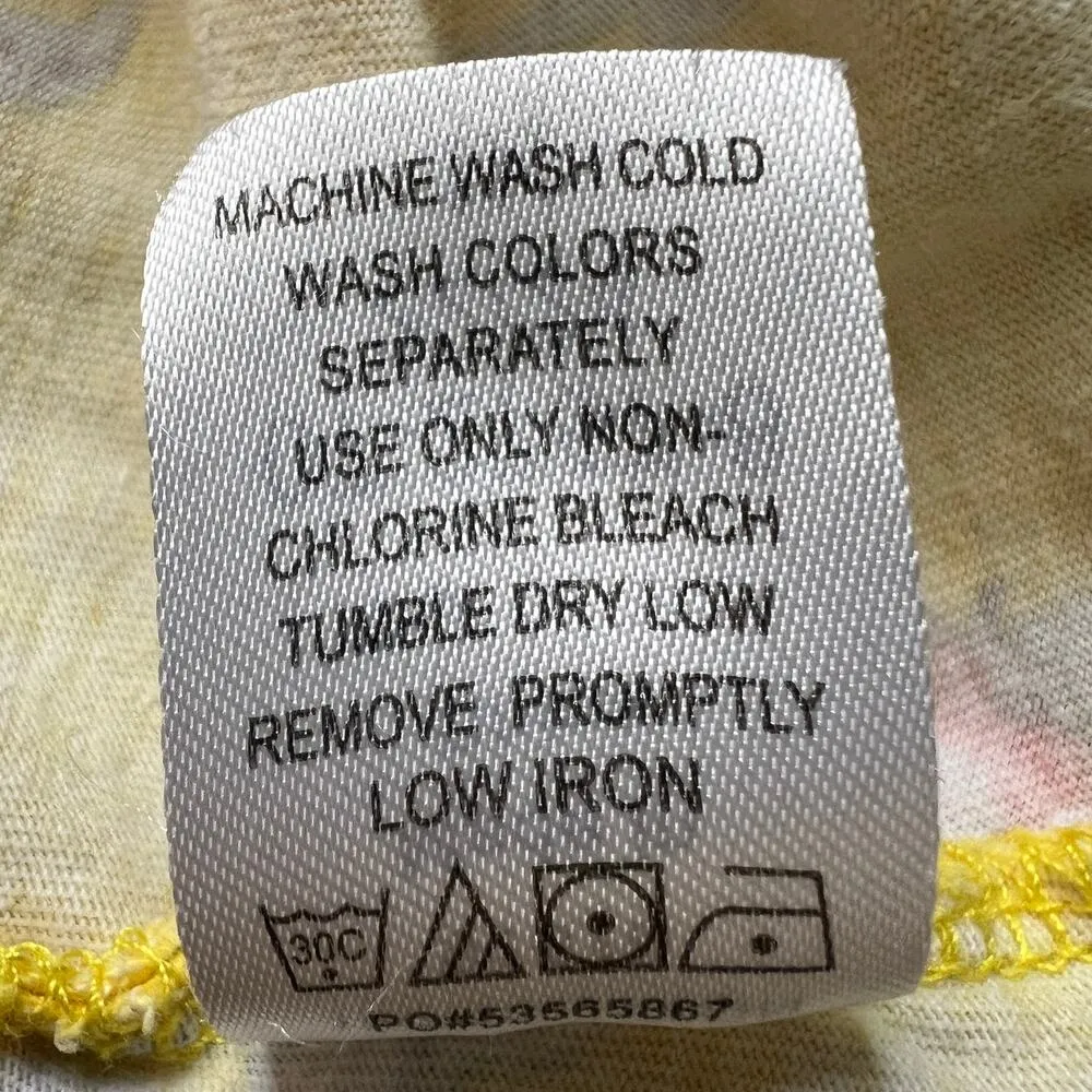 Ellos Top Womens 1X Cotton Floral Fairy Boho Colorful Basic Casual Everyday Wear Yellow - Image 9