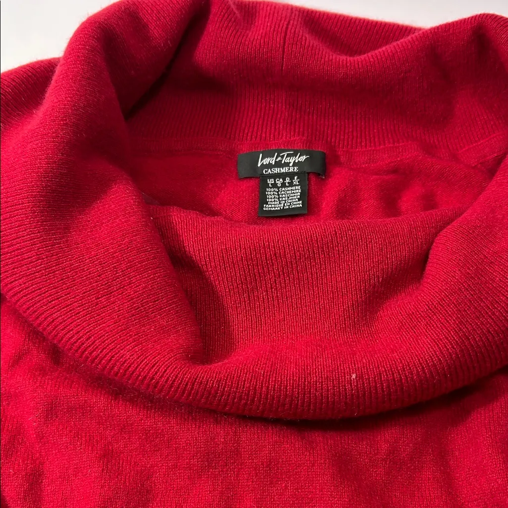 Lord & Taylor Rich Red Turtleneck Sweater Size L - Image 2