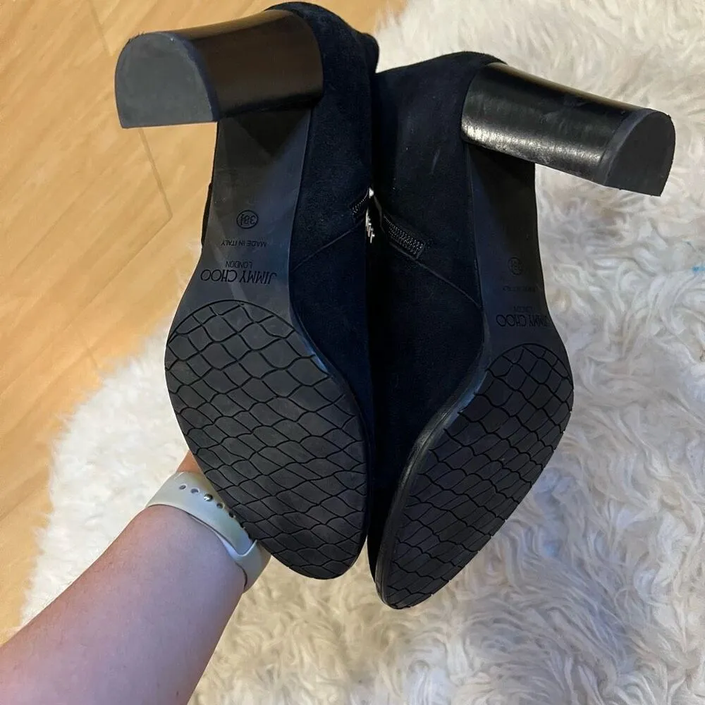 Jimmy Choo  suede style black booties studded size 38.5 - Image 6