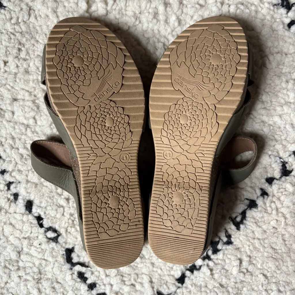 Dansko Susie Sage Green Nubuck Strappy Open Toe Wedge Sandals size 41 / 10.5–11 - Image 5