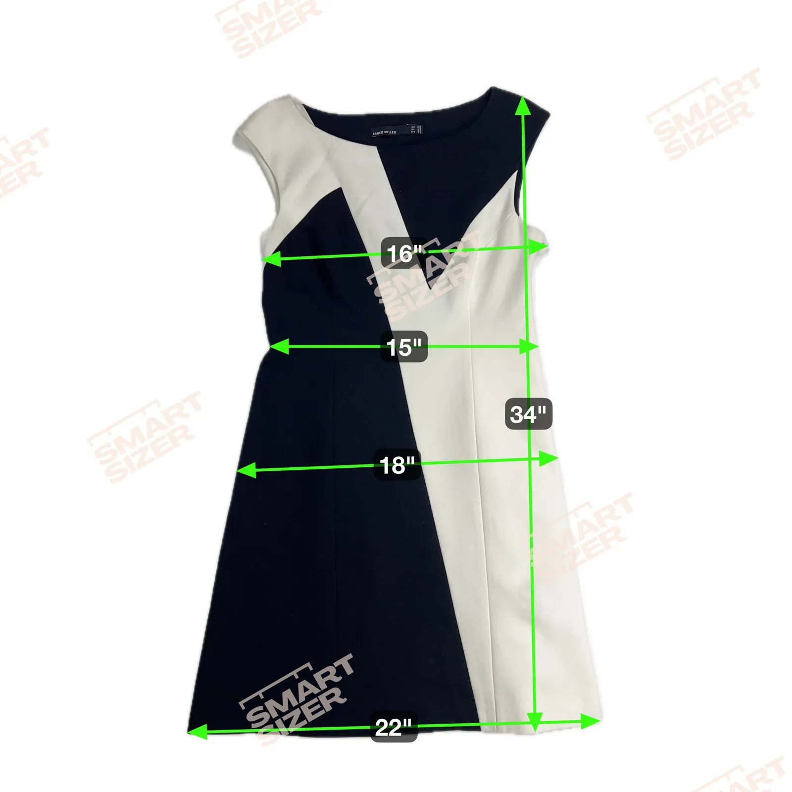 Karen Millen Colorblock Minimalist Sheath Dress Black White Cap Sleeve Size 8 - Image 6