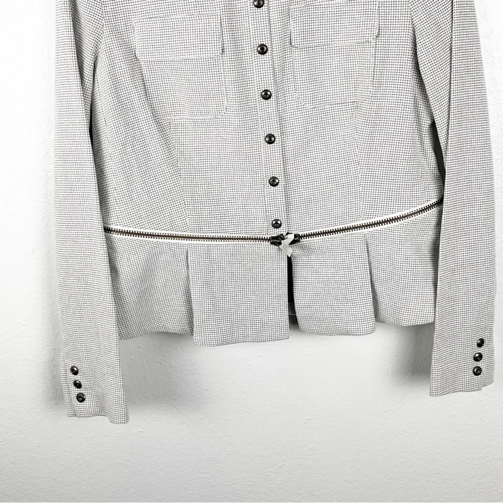 CABI Zip Line Long Sleeves Snap Button Closure Zipper Waist Blazer #205, Size 8 - Image 4