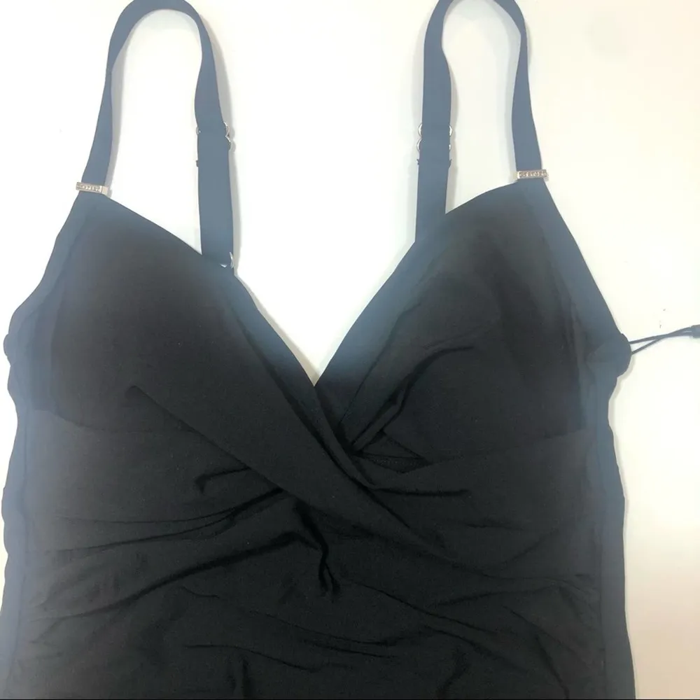 Calvin Klein BLACK Ruched Twist Tankini Swim Top - Image 5