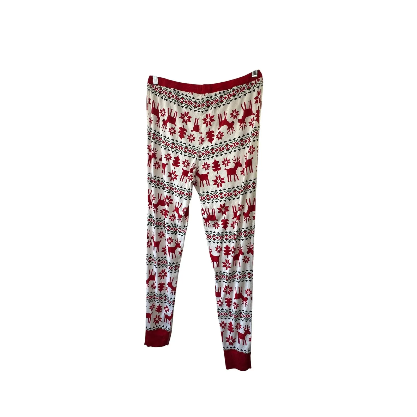 Hanna Andersson Red & White Holiday Christmas Reindeer Pajama Pants Medium New - Image 5