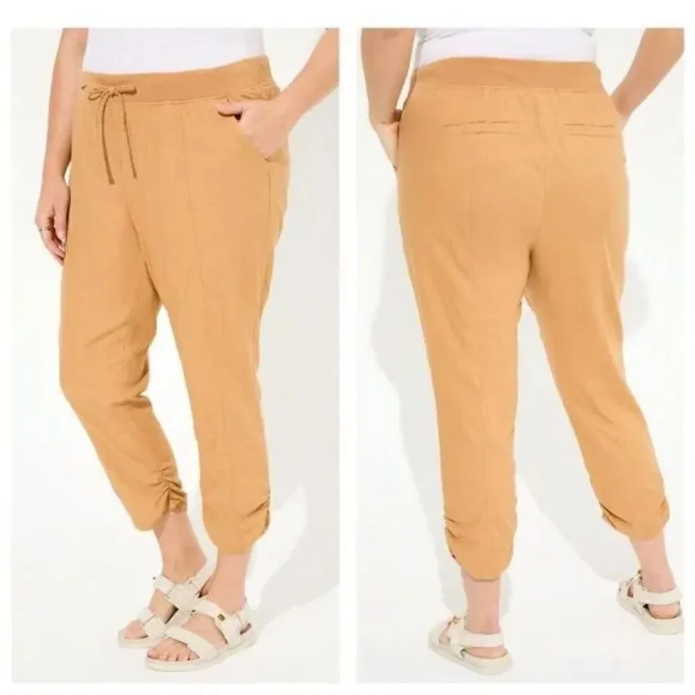 NWT Torrid crop linen elastic drawstring waist pants Size 2X - Image 2