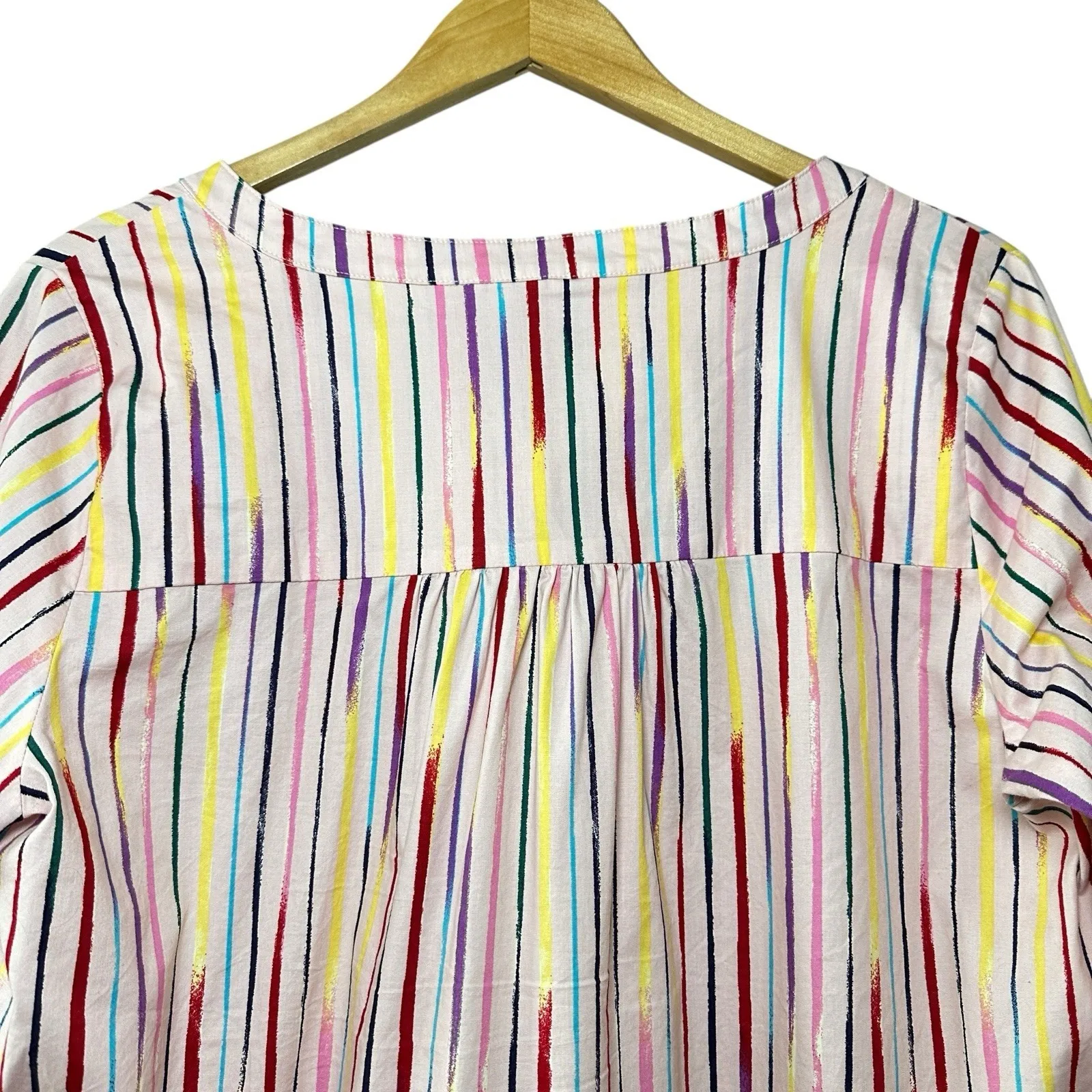 Pomander Place Bermuda Pink Sorbet Kenzo Top‎ XL Striped Long Sleeve Boho Blouse - Image 7