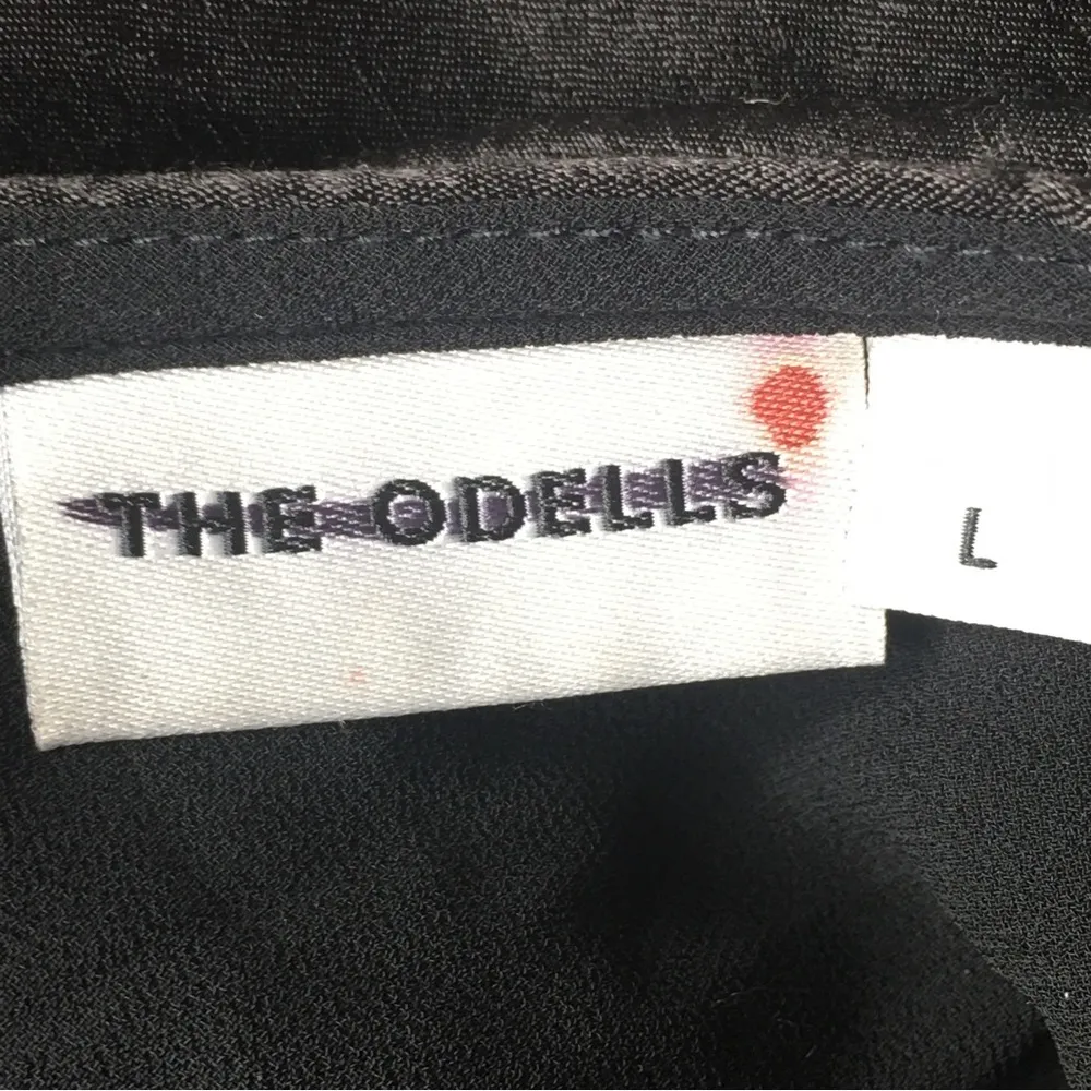 THE ODELLS Flounce Dress Licorice Black Size large - Image 8