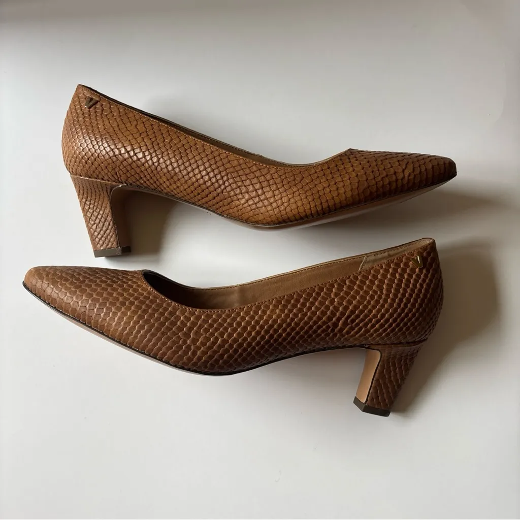Vionic Women's Madison Mia Brown Snakeskin Embossed Heels Womens 9.5 NWOT - Image 6